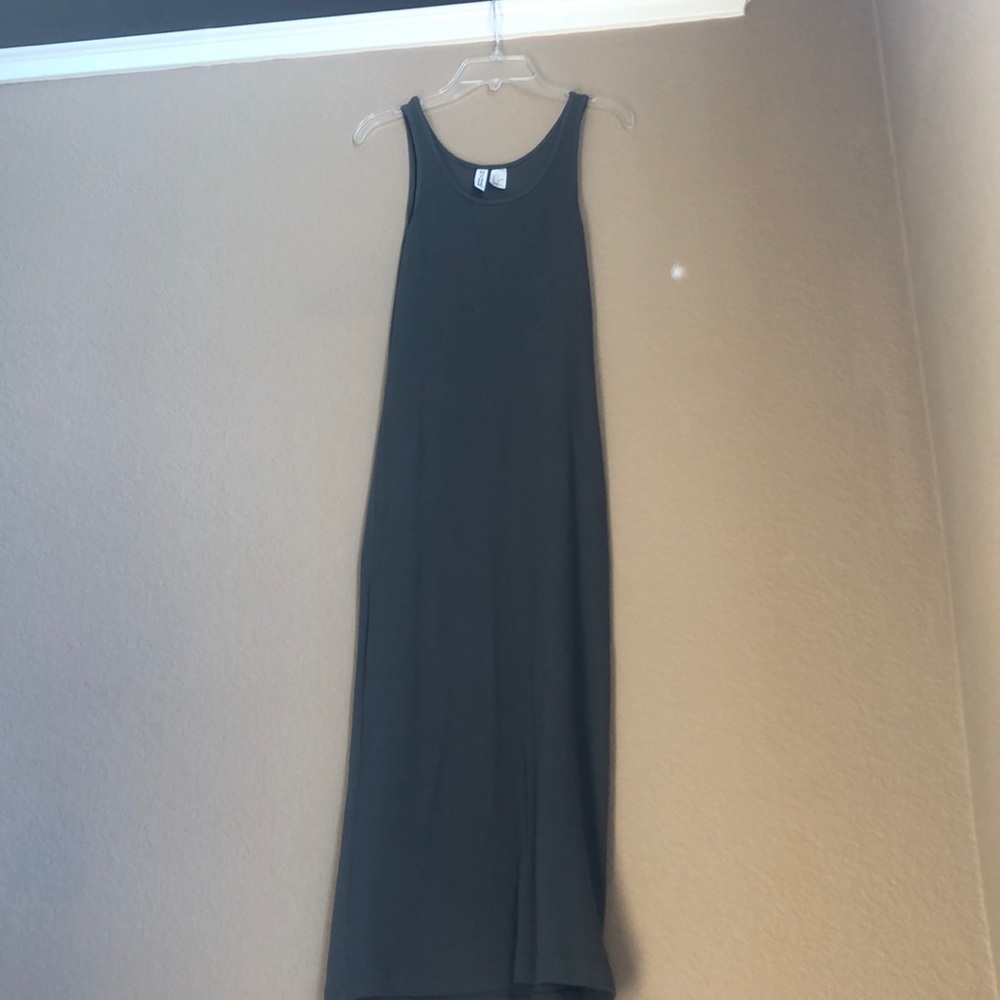 Olive green midi bodycon dress